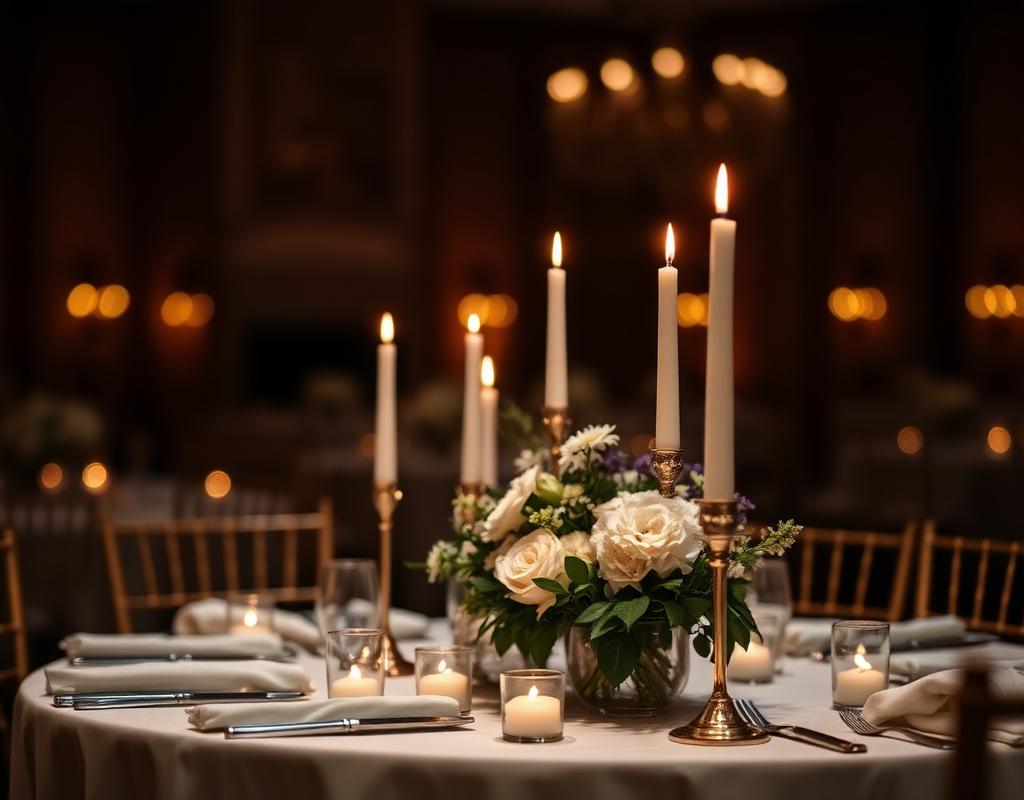 Reception candlelit table